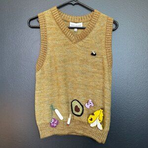 Rachel Antonoff Mustard ‘Trash’ Vest – mustard - S
